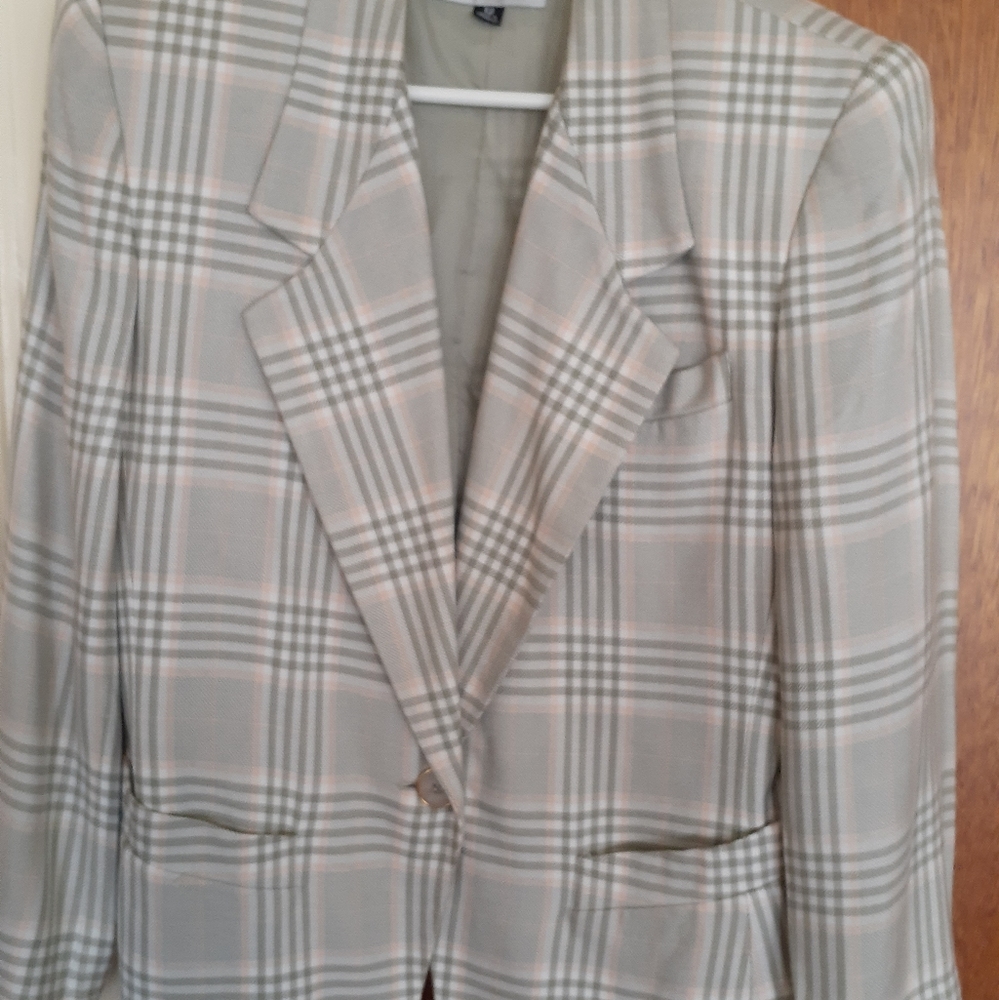 Plaid Blazer. With orange and green stripes